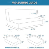Futon Cover Stretch 4 Pieces Futon Sofa Bed Cover Washable Futon Bed Cover Removable Armrests and Cupholders Covers,Off White