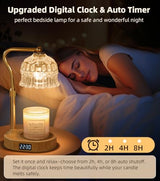 Candle Warmer Lamp with Timer | Adjustable Height & Dimmable | Base Control with GU10 Heating Bulb | Stylish Flameless Wax Melter for Large Jar Candles | Ideal Gift for Home Room Decor