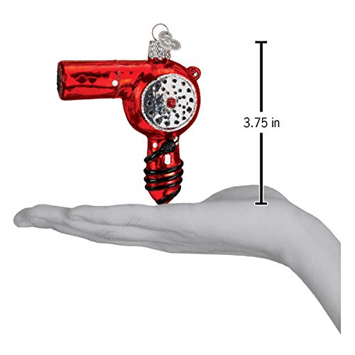 Old World Christmas Blow-Dryer Glass Blown Ornament for Christmas Tree, Handcrafted Holiday Decoration, Beauty Collection