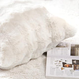 MADIZZ Pack of 2 Thick Plush Faux Wool Throw Pillow Covers Soft Boho Throw Pillows Luxurious Cushion Covers for Couch Sofa Bedroom Living Room Home Decor 18x18 Inch Cream