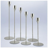 6Pcs Silver Candlestick Holders Set Fit 3/4" Tall Taper Candle Home Decorative Table Centerpieces for Family Dinning, Party Decoration