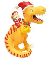 Tree Buddees Santa Riding a T-Rex Funny Christmas Tree Topper - Large 10"