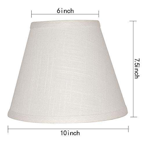 Barrel White Small Lamp Shade for Table Floor Lamps Replacement, 6x10x7.5 Inch, Fabric Cloth, Spider Model (white)