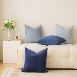 Decorative Corduroy Throw Pillow Covers 20x20 Inch Blue Ocean