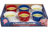Patriotic Citronella Bucket Outdoor Candles, 6 Pack, Red White and Blue USA Flag Assortment Citronella Wax Mini Buckets, for Memorial Day, Independence Day, 4th of July Backyard BBQ, 4.23 oz Each