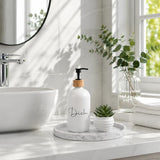Silicone Bathroom Tray Coffee Table Decor Perfume Organizer, 9" Marble
