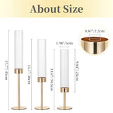 Hewory Gold Hurricane Candle Holders: 12 PCS Tall Taper Candlestick Candle Holders Bulk for Candlesticks Candle Sticks Holder Decor for Table Centerpiece Wedding Party Christmas Decorations