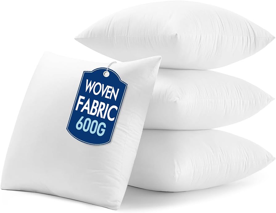 MIULEE 20x20 Inch Pillow Inserts Pack of 4 - Textured Woven Fabric Cover