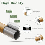QDWIS Boho Natural Wood Curtain Rods for Windows 28 to 48 inch 1" Adjustable Heavy Duty Curtain Rod with Handmade Wood Grain Design Decorative Drapery Rods for Living Room Bedroom Outdoor