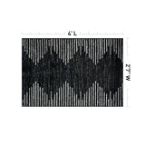Rugshop Bohemian Stripe Stain Resistant Area Rug Black 2'7" x 4'