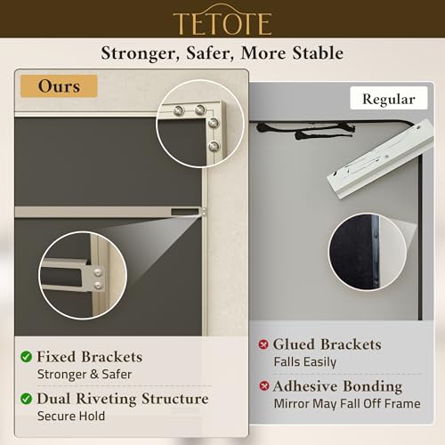TETOTE Brushed Nickel Bathroom Mirror 24" x 30" Rectangle Beveled Frame Bathroom Vanity Mirror for Over Sink Brushed Nickel, Tempered Glass, Stronger Frame, Modern Farmhouse Bedroom, Entryway