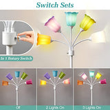 Medusa LED Floor Lamp, Multi Head Modern Tall Lamp with Adjustable Gooseneck Standing Lamps for Living Room Bedroom Kids Room Office 6 Color Lampshades Bulb Not Included(White)