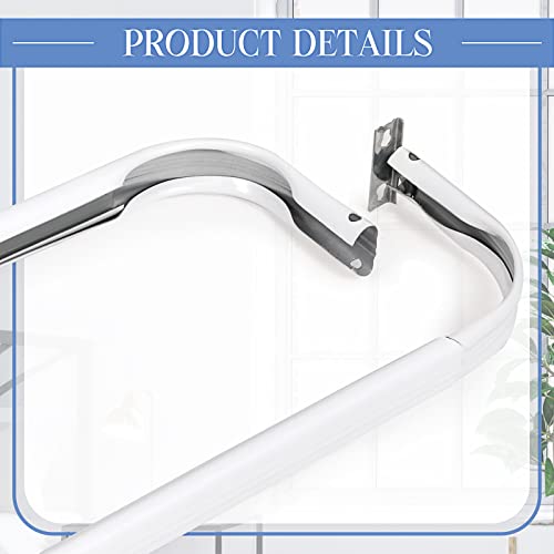 Wesiti 4 Packs Curtain Single Rods Bulk for Windows Adjustable Tension Rod for Door Kitchen Valance Sash Curtains, Bracket and Hardware Included(25-42 Inch,White)