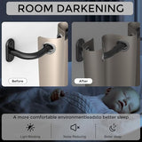Wrap Around Curtain Rods Black, Blackout Heavy Duty Curtain Pole for Windows 48 to 84 Inch, 1" Decorative Room Darkening Curved Modern Drapery Rod (Matte Black/Unique Design/All Metal)