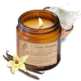 Organic Coconut Vanilla Candles - Non Toxic Soy Candles for Home, Stress Relief & Meditation (7oz)