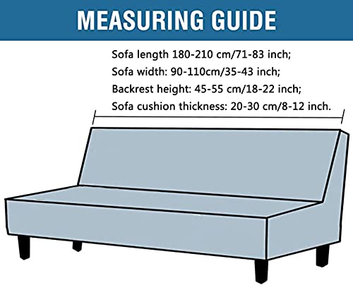 YOPOIY Elegant Printed Soft Futon Cover Washable Futon Slipcover Protector Fitting Armless Sofa Cover Furniture Protector for Living Room Bedroom -6-180-210cm