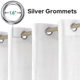 HOMEIDEAS White Linen Sheer Curtains, Linen Textured Semi Sheer Curtains 84 Inches Long, Farmhouse Light Filtering Window Drapes for Bedroom Living Room, 2 Panels, W52 x L84