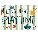 Long Live Playtime Banner Sage Green Playroom Wall Decor for Boys 30"x20" | Toddler Playroom Decor for Nursery Toddler Girls Boys Kids Toy Room Play Room Kidroom