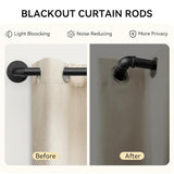 1 Inch Heavy Duty Blackout Curtain Rods for Windows, Industrial Pipe Wrap Around Room Divider Decorative Curtain Rods Wall Mount & Ceiling Mount, Black, 48-86 Inch