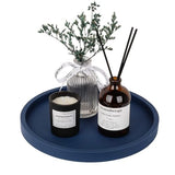 Silicone Bathroom Tray Coffee Table Decor Perfume Organizer, 9" Dark Blue