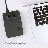 LED Desk Lamp for College Dorm Room, Desk Light with 1 USB Charging Port 2 AC Power Outlet, 3 Lighting Modes, 3 Level Brightness Touch Lamp, Eye-Caring Home Office Foldable Table Lamp