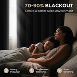 Joydeco Blackout Patio Sliding Door Curtains 84 Inches Long, Grommet Privacy Room Divider Curtains, Extra Wide Thermal Blackout Drapes for Bedroom Living Room (Black, 100Wx84L, 1 Panel)