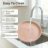 Round Pink Silicone Decorative Bathroom Vanity Tray 9 Inch, Counter Tray for Bathroom Countertop Perfume Holder Dresser Organizer Coffee Table Candle, Non-Slip Durable for Home Use
