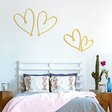 Pangda 4 Pieces Metal Heart Wall Art Decor Love Heart Wall Sign Ornaments for Bedroom Living Room Decoration(Gold)