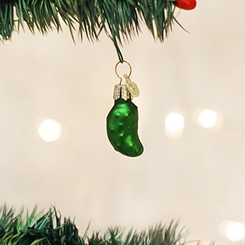 Old World Christmas Miniature Gurken Glass Blown Ornament for Christmas Tree, Handcrafted Holiday Decoration, Mini Collection