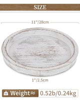 Hanobe Round Wood Candlestick Holder Tray for Table Centerpiece Decor, 11"