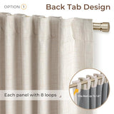 INOVADAY 100% Blackout Curtains 84 Inches Long 2 Panels Set, Back Tab/Rod Pocket Linen Blackout Curtains for Bedroom, Thermal Insulated Window Drapes - Cream, W50 X L84