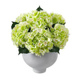 6PCS Realistic Artificial Silk Hydrangea Flowers – Premium Fake Hydrangea Flowers Bouquets with Stems, Full Faux Hydrangea Blooms for Home Wedding Table Party Office Decorations(Light Green)