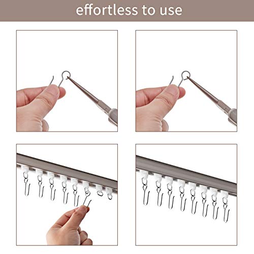 Jetec 60 Pcs Metal Curtain Track Hooks S Shaped Small Curtain Metal Drape Wire Hooks for Ceiling Drape Track (Silver)