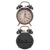 Retro Alarm Clock, Twin Bell Mechanical Alarm Clock with Night Light, Black, 6.3 inches by 4.7 inches