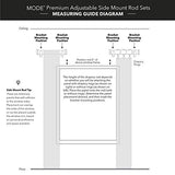 MODE Premium Collection Side Mount 1 1/8" Diameter Curtain Rod Set of Two with Brushed Gold End Cap Finials and Steel Wall Mounted 12” to 20” Adjustable Curtain Rods, Brushed Gold
