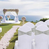Silver Grey Chair Sashes 50 Pack Spandex Grey Sashes for Chairs Covers Universal Stretch Chair Sashes Band with Heart Buckle Slider for Wedding Banquet Party Decorations