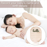 Baby Announcement Sign, 5.91x4.13 Inch Wooden Hello World Baby Name Sign Newborn Announcement Sign Birth Announcement Plaque for Home Hospital Nursery