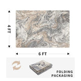 PADOOR Abstract 4'x6' Area Rug, Washable Non-Slip Low Pile, Marble Grey