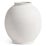 White Ceramic Vase - Large 10.8 Inch Round Floor Vase for Centerpieces, Farmhouse Flower Vases, Rustic Minimalist Home Decor (Sandstone White)