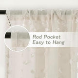 MYSKY HOME Beige Sheer Curtains for Bedroom Living Room with Pom Pom 84 Inches Long Light Filtering Cream Boho Drapes for Girls Nursery Kids Room Window, Rod Pocket, 52" Wide, 2 Panels