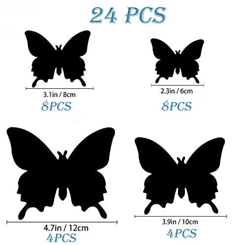 OPSEAM Butterfly Wall Decor 24/48 PCS, 3D Butterflies Stickers for Party Decorations with Magnets(Purple, 24)
