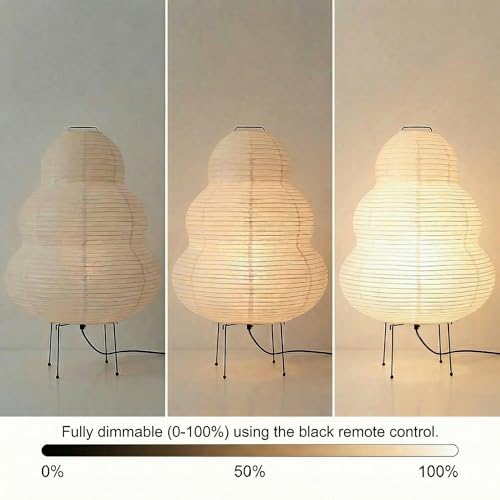 Akari Noguchi Rice Paper Lamp • Japanese Paper Lantern Lamp • Japanese Japandi Floor/Table Lamp for Soft Ambient Lighting (Akari)