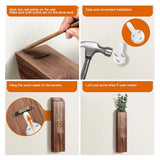 4 Pack Wood Indoor Wall Planter, Modern Boho Wall Decor for Living Room Bedroom, Farmhouse Pocket Vases for Dried Flowers and Faux Greenery Plants - Brown