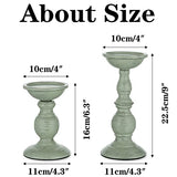 Sziqiqi Pillar Candles Holders for Table Centerpiece, Set of 2, Sage Green
