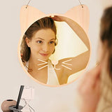 iCAGY Plastic Kids Mirror for Wall - Kids Safety, Hanging, Acrylic, Non-Glass and Unbreakable - Cat Decoration Mirror for Kid's Playroom 10"