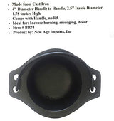 Cast Iron Cauldron w/Handle, Ideal for smudging, Incense Burning, Ritual Purpose, Decoration, Candle Holder, etc. (4" Diameter Handle to Handle, 2.5" Inside Diameter)