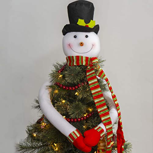 Ornativity Snowman Christmas Tree Hugger - Xmas Holiday Tree Top Winter Snow Man Topper Ornament Decoration for Christmas Tree