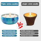 Citronella Candles Outdoor, 12 oz Large Citronella Candles for Patio 3 Pack, 240-Hour Total Burn Time, Natural Soy Wax Outdoor Candle for Backyard, Deck, Garden, Camping, Summer Parties