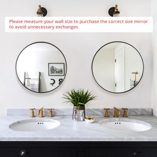 Fabuday Black Circle Mirror for Wall 20 inch - Round Mirrors for Bathroom, Entryway, Living Room, Hallway, Bedroom Decor, Small Matte Framed
