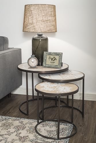 Creative Co-Op Grey Pewter Mantel Clock with Birds